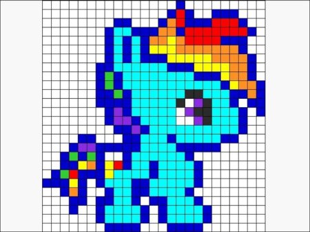 Рисование по клеткам my little Pony