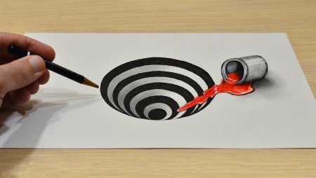 3д бабочка карандашом