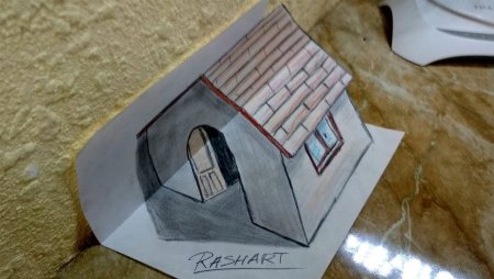 3д дом карандашом