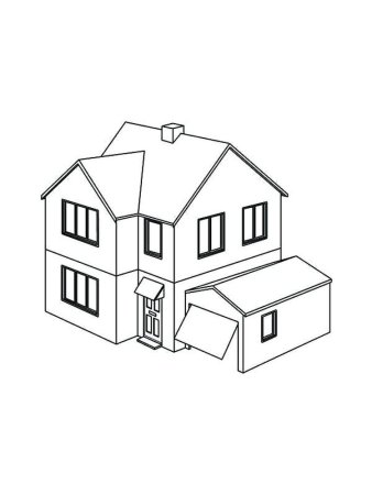 Дом раскраска