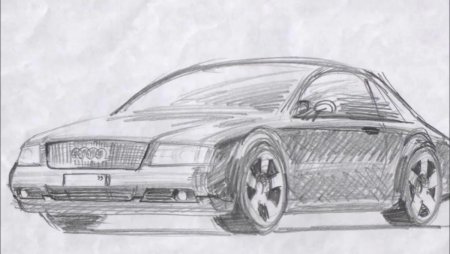 Рисунок машины карандашом