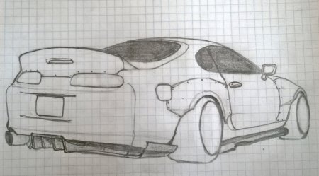 Тойота Супра рисунок сзади