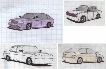 Рисунки по клеточкам машины