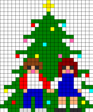Рисунки по клеточкам новогодние
