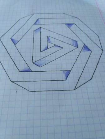 Объемные рисунки в тетради