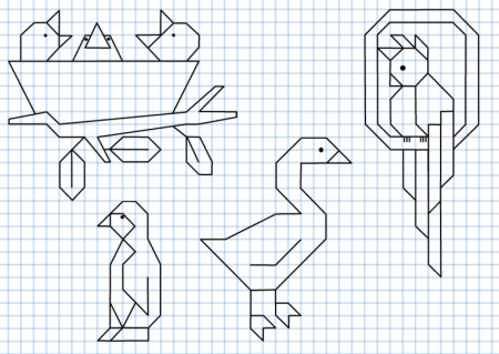 Фигуры животных по клеточкам