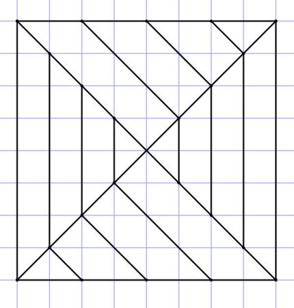 Геометрические фигуры по клеточкам в тетради сложные