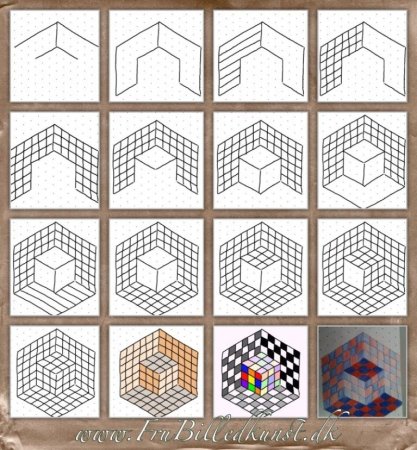 3д рисунки по клеточкам в тетради