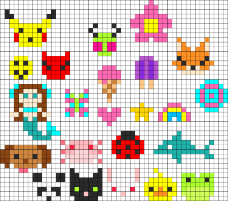 Рисунки в клеточку легкие