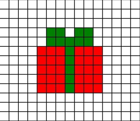 Рисунки по клеточкам новогодние