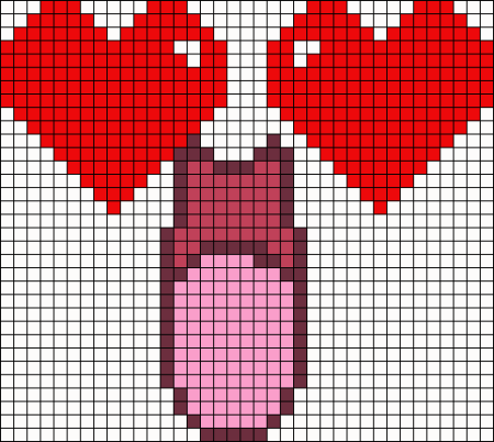 Сердечки по клеткам легкие