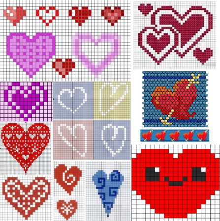 Вышивка крестом сердечки