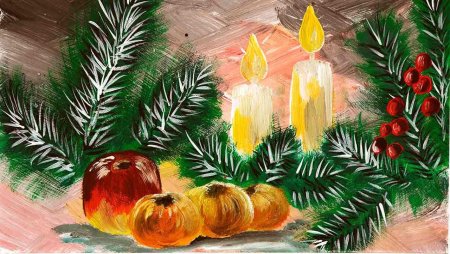 Новогодние рисунки карандашом