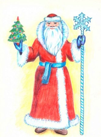 Дед Мороз рисунок простой