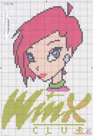 Рисование по клеточкам Винкс