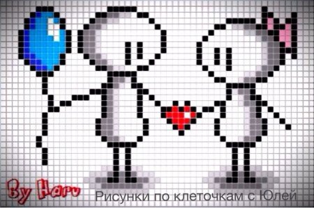 Лёгкие рисунки по клеточкам черно белые