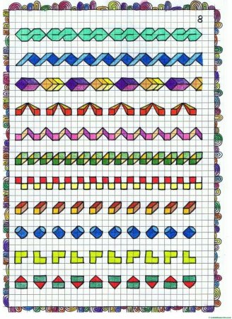 Узоры по клеточкам в тетради