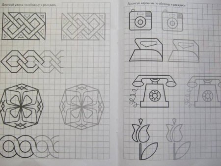 Узоры по клеточкам в тетради
