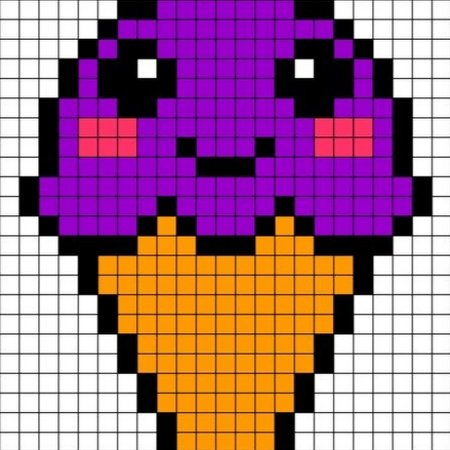 Мороженое по клеточкам в тетради