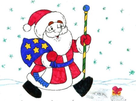 Рисование Деда Мороза и Снегурочки