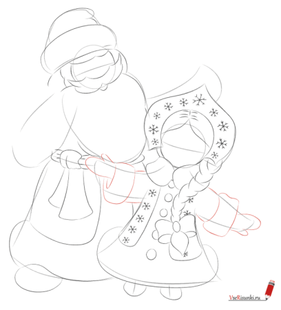 Снегурочка рисунок карандашом