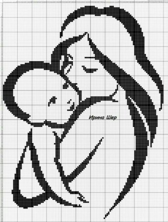 Вышивка детская монохром