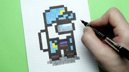 Рисование по клеточкам пиксель амонг АС