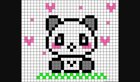 Рисунки по клеточкам Панда