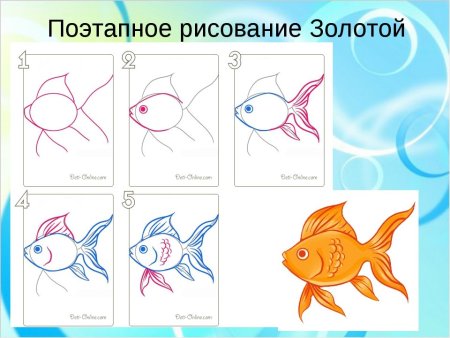 Рисование Золотая рыбка