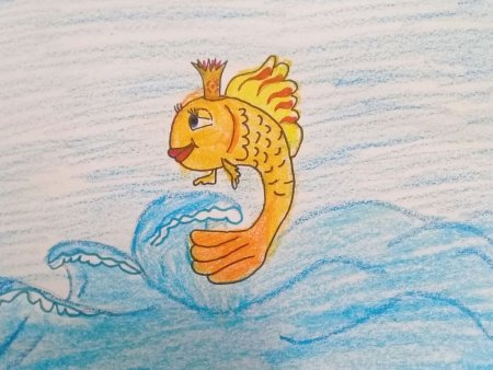 Рисунки золотой рыбки для срисовки