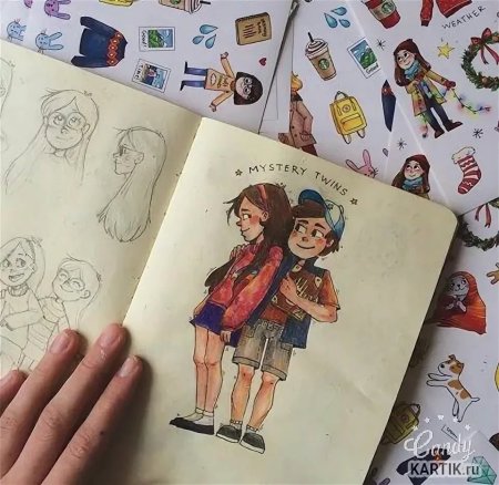 Лёгкие рисунки для скретчбука