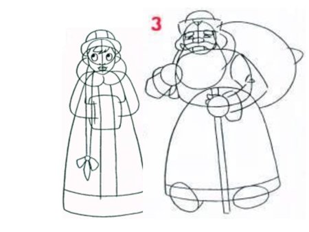 Снегурочка рисунок для срисовки