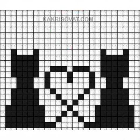 Рисунки по клеточкам чёрно белые в тетради