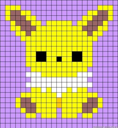 Рисование по клеткам Пикачу