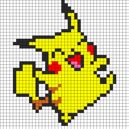 Рисунки по клеточкам Пикачу