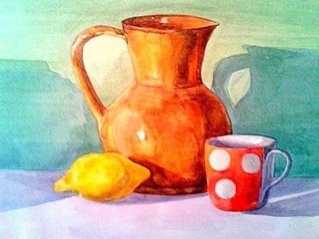 Рисование корзина с фруктами