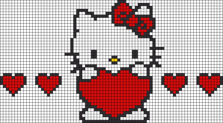 Рисунки по клеточкам сердце