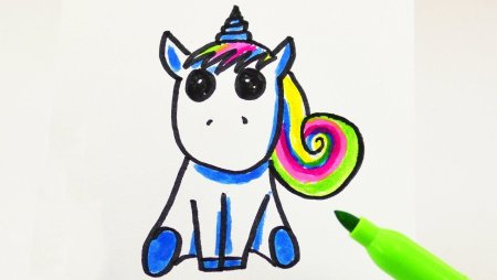 Единорог рисунок для срисовки для детей