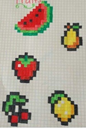 Рисование по клеточкам без черного цвета