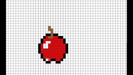 Рисунки по клеточкам фрукты