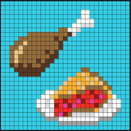 Рисование по клеточкам еду