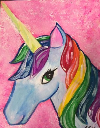 Единорог гуашью