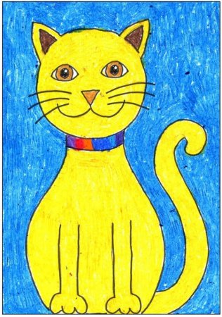 Рисунок котёнка карандашом для детей