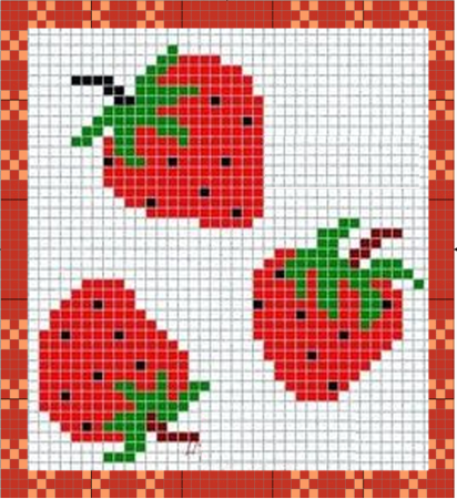 Фрукты в клеточку