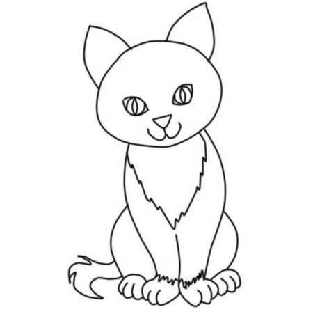 Рисунок кошки легкий