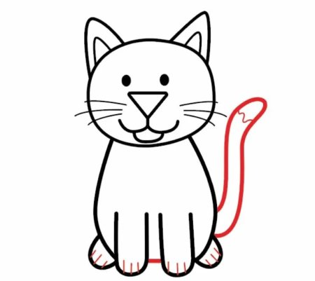 Рисунок кошки легкий для детей