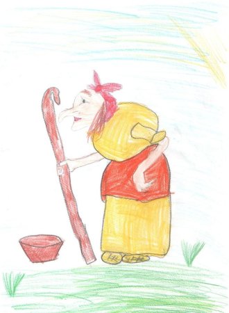 Баба Яга детский рисунок