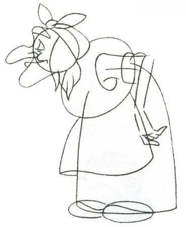 Баба Яга рисунок карандашом