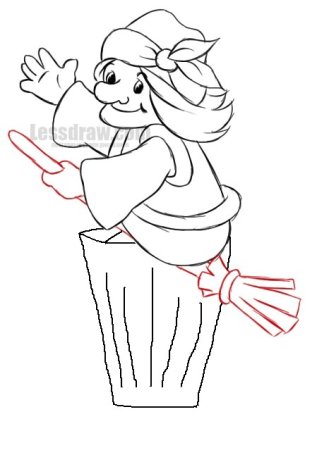 Баба Яга карандашом