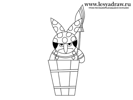 Баба Яга рисунок поэтапно